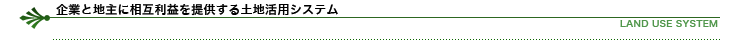 起業と地主に相互利益を提供する土地活用システム